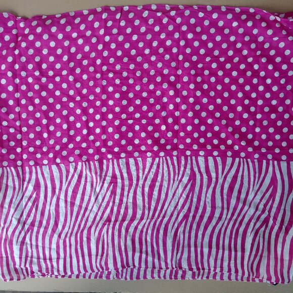 4/$20 NEW TAGS Charlie Paige lightweight summer infinity scarf pink white zebr… - Picture 4 of 6
